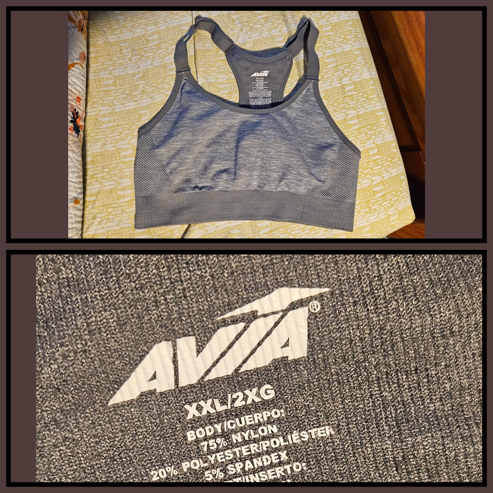 Avia Heathered Gray Sports Bra XXL